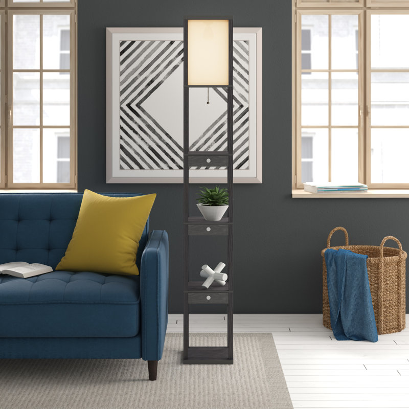 Adairsville 72'' Black Column Floor Lamp
