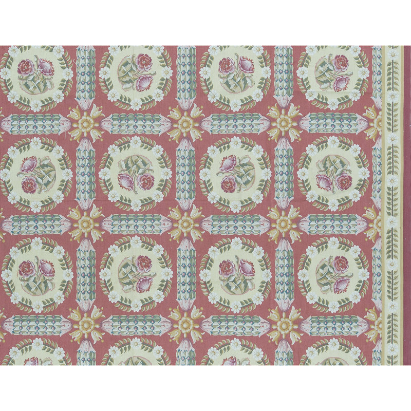 Hand-Knotted High-Quality Red and Beige Area Rug