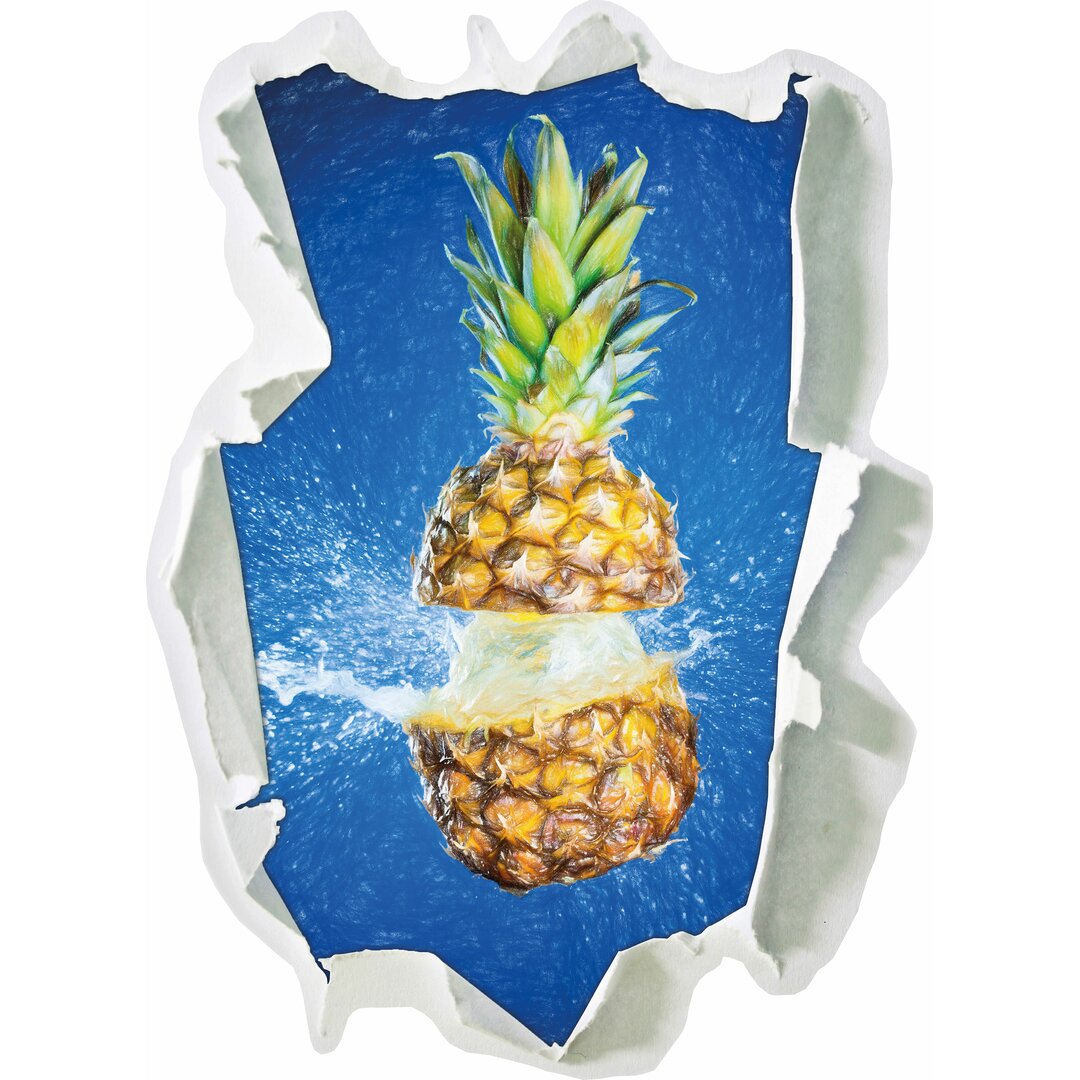 Wandtattoo Ananas mit Wasser bespritzt