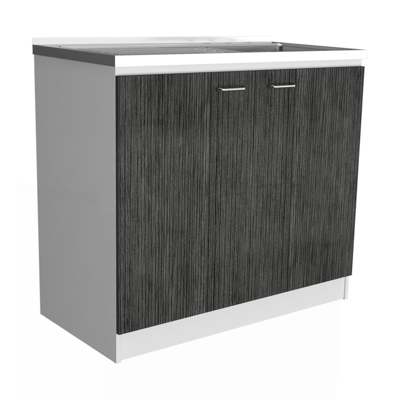 Évier utilitaire rectangulaire rectangulaire 2 portes et armoire Brookeline