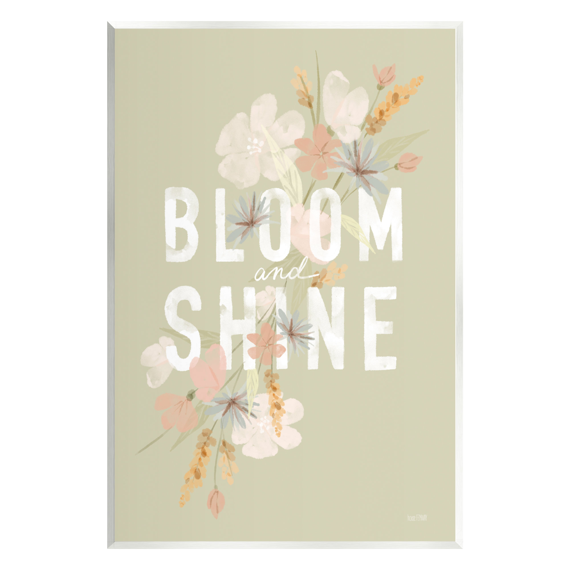Stupell Industries Ax-295-Wood Bloom & Shine Floral Herbs On MDF by ...