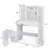 Vanity Set With Lighting Mirror And 6 Open Shelves, 2 Drawers And Storage Stool-924108987