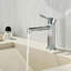 Robinet de salle de bain à un trou avec ensemble de bonde escamotable Robinets de lavabo à poignée simple Robinets de lavabo en laiton avec valve-123037545