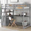 Lit mezzanine simple avec bureau et tablettes, deux tiroirs intégrés-86380214