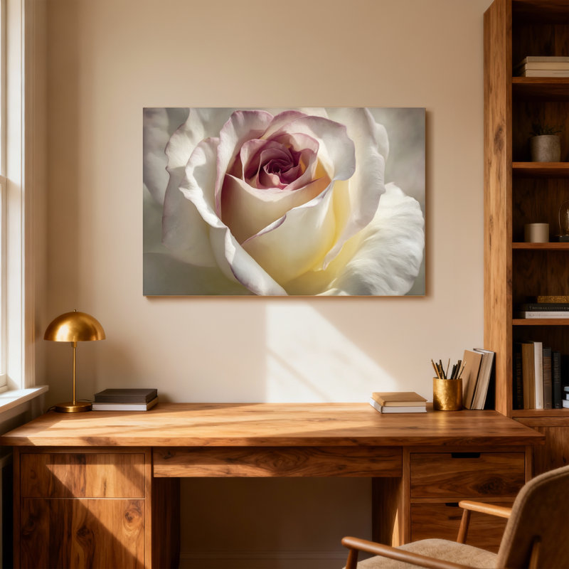Plantes et fleurs rose blanc doux avec centre rose, H 32 po x l 48 po