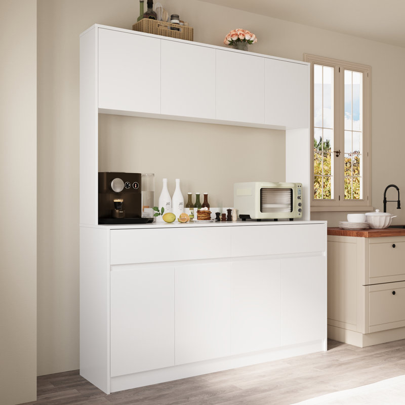 Armoire de rangement de 71 po de hauteur pour garde-manger, Blanc