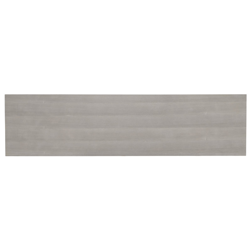 Gray and Silver Transitional Burl Veneer Credenza