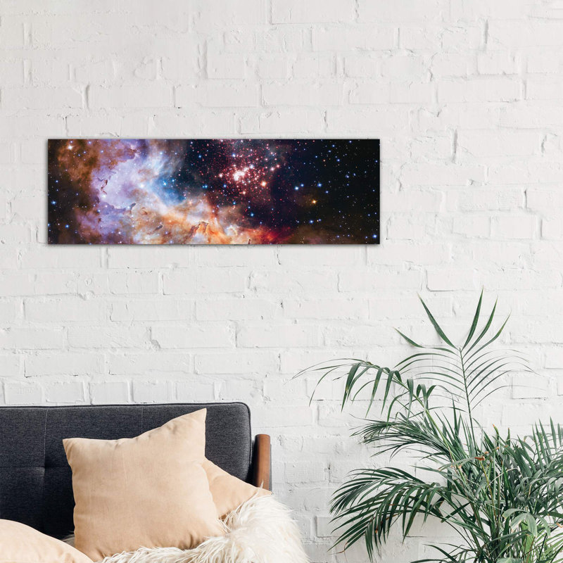Celestial Illumination 1 Piece Wrapped Canvas Panoramic Wall Art, 121.92 cm H x 40.64 cm W x 1.91 cm D