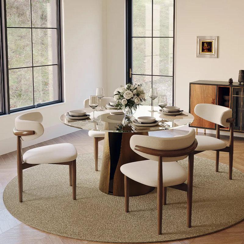 Table de salle à manger Suzzie, Clair, H 29,53 po x L 47,24 po x l 47,24 po, Bronze