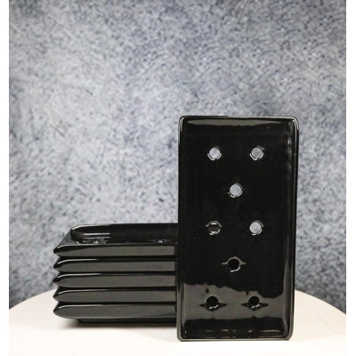 Pack Of 6 Japanese Raw Sushi Preparation Storage Black Neta Zara Ceramic Plates