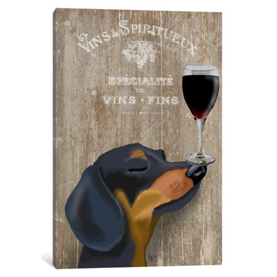 «Dog Au Vine Dachshund», impression sur toile