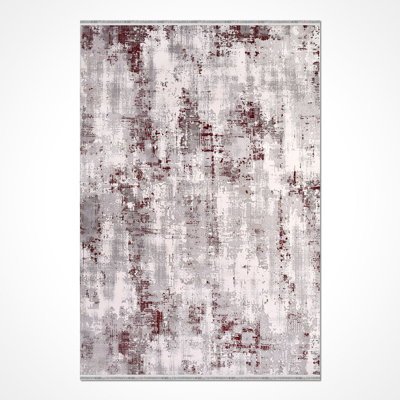 Modern/Abstract Beige Machine Washable Non-Slip Area Rug