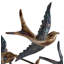 Décoration murale vol d'oiseau en métal bleu