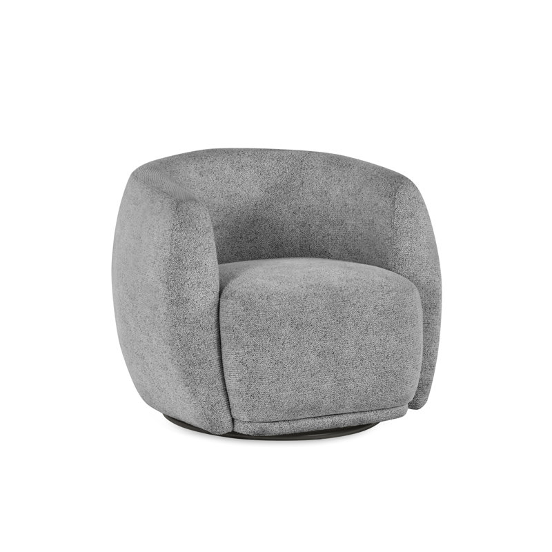 Upholstered Swivel Armchair, Grey