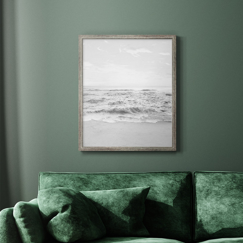Toile encadrée de qualité supérieure «Gentle Tides I» - prête à être accrochée, Argent patiné, H 24 po x l 20 po