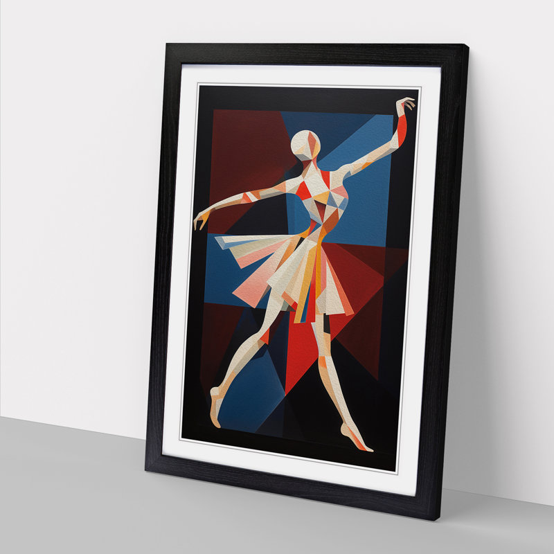 Ballet Dancer Constructivism - Framed Print, Black, 46cm H x 34cm W x 2cm D