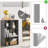 (Set of 2) Modern Cube Gray Bookcase Vertical Horizontal Irregular Open Shelf Bookcase-818546006