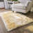 Haja Yellow Fluffy Faux Sheepskin Fur Shag Area Rug-1317960528