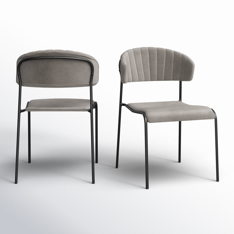 Chaise d'appoint Rodgers, Velours Gris