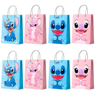 Stitch Party Gift Bags for Kids, 16 Pcs Stitch Favor Goody Bags for Birthday Party Decorations Set