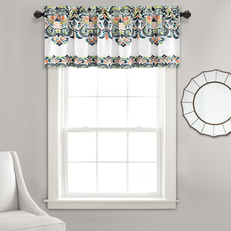 Damask Tailored Window Pelmet, Navy