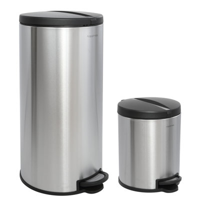 Steel Step On Kitchen Trash Can - 8 Gallons