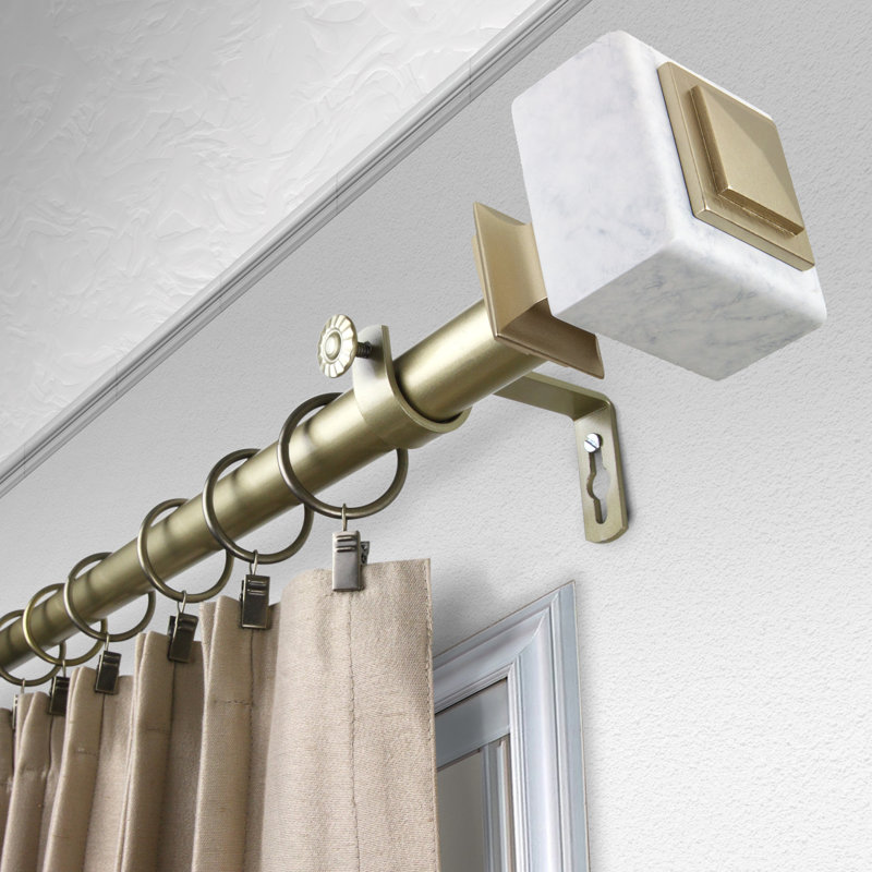 Tringle à rideaux simple Estelle, H 2,5 po x l 240 po x P 3,63 po, Or