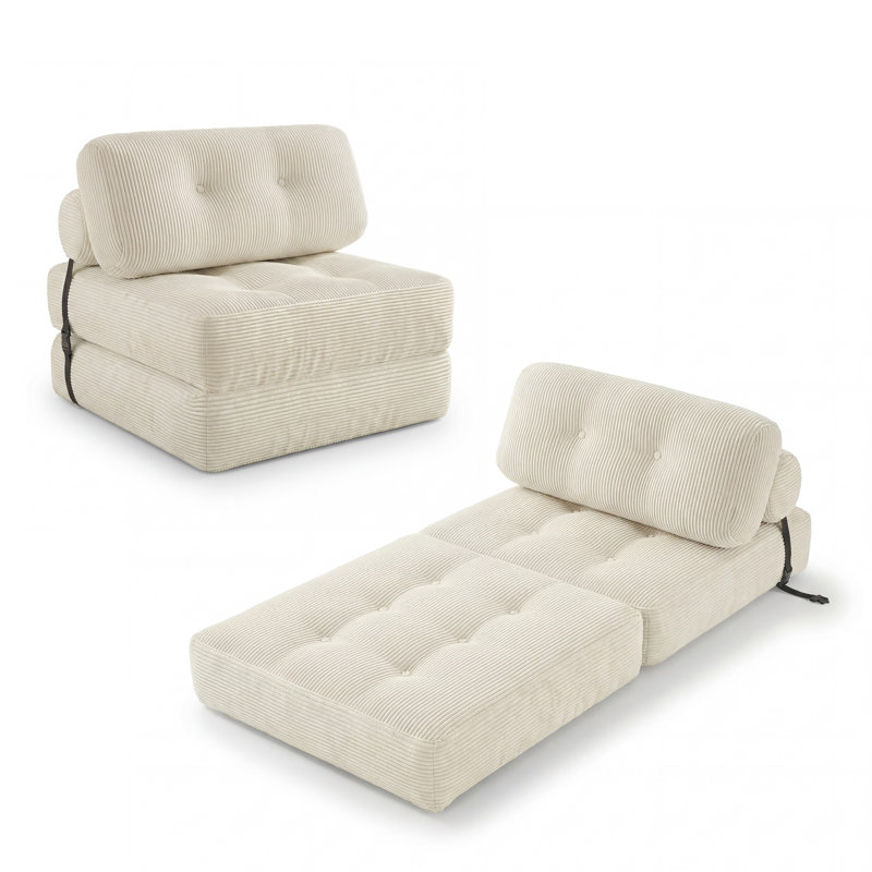 Canapé-lit convertible pliant, canapé-lit pliant, canapé de plancher pour chambre à coucher, Beige
