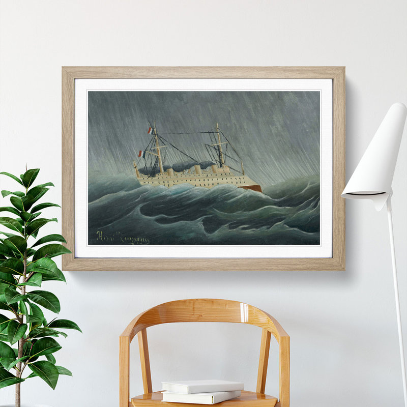Candore Acarcio by Henri Rousseau - Framed Print, 48cm H x 65cm W x 2cm D, Oak Framed