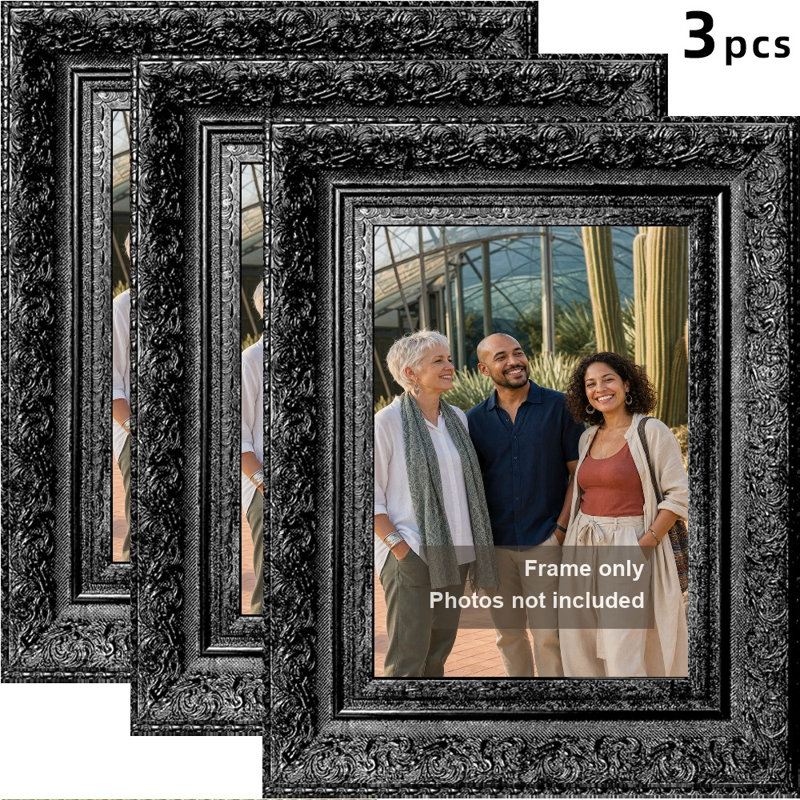 Cadre photo à mémoire de forme 3 PCS 11 "x 14" noir