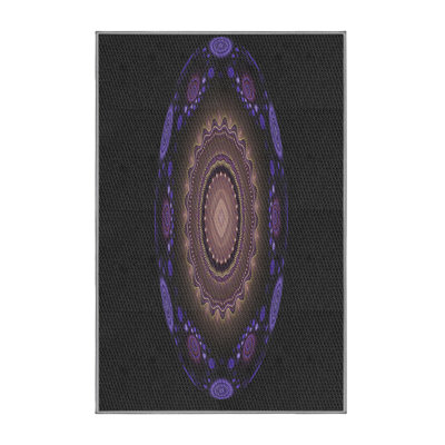 Tapis violet/brun/noir tissé à la machine