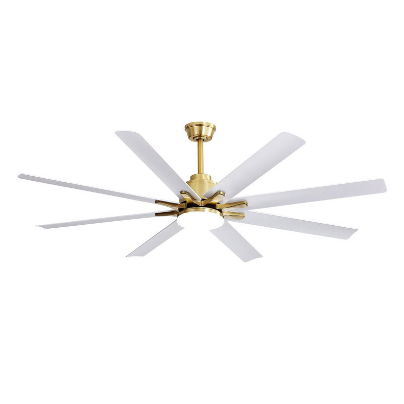 Modern Smart Ceiling Fan With Dimmable Led Light 8 ABS Blades Remote Control Reversible DC Motor For Home Office