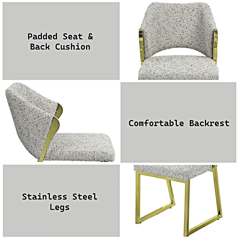 Chaise d'appoint rembourrée (ensemble de 2)