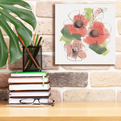 «Pink Coral Poppies 4» par Chris Paschke, art mural sur toile