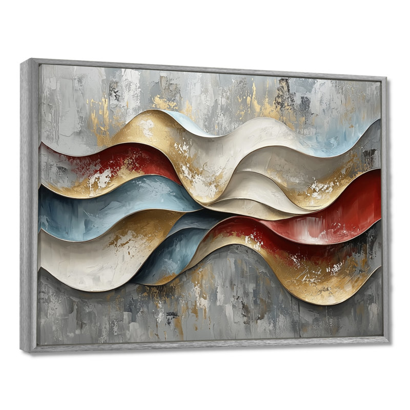 Yeldell prismatique, art optique II, H 12 po x l 20 po, Impression encadrée flottante, Argent argent