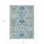 Tapis intérieur lavable ivoire et doré 5 pi x 8 pi bleu ciel