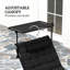 Chaise de bronzage pliante, chaise longue avec auvent, noir