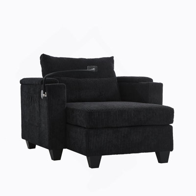 Canapé-lit convertible avec ports USB, porte-gobelets, porte-téléphone et rangement spacieux, idéal pour les espaces de vie modernes