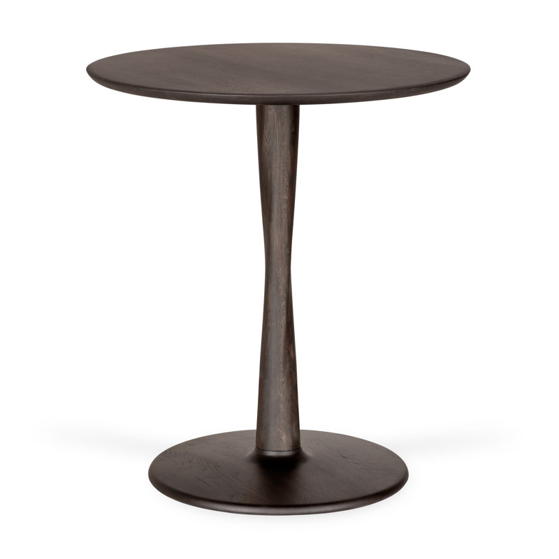 Torsion Round Oak Pedestal Dining Table, 30"H x 28"L x 28"W, Oak Brown