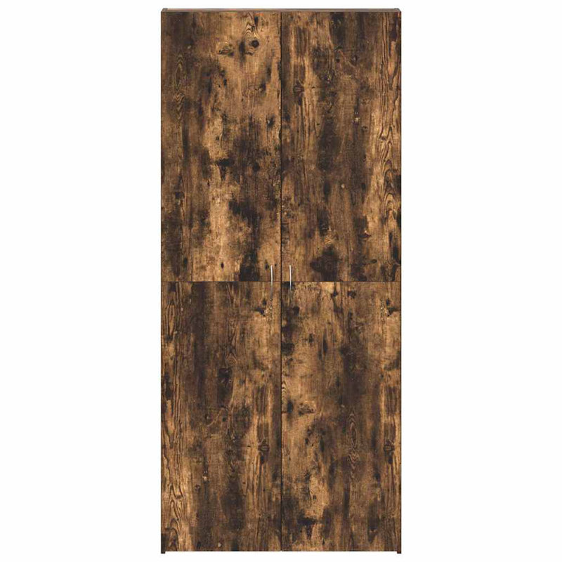 Shoe Cabinet With Door 80 X 35.5 X 180 Cm Engineered Wood, Brown/Black