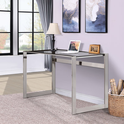 Vicko Tempered Glass Steel Writing Desk