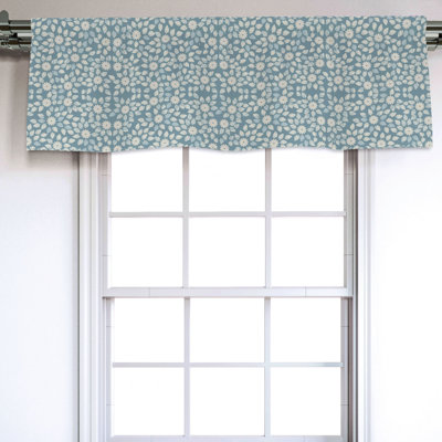 Sateen Floral Ruffled Window Valance