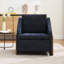 Fauteuil en chenille bleu moderne, siège rembourré et structure latérale en bois pour la maison rembourrée de mousse rembourrée avec des espaces de vie-1654722265