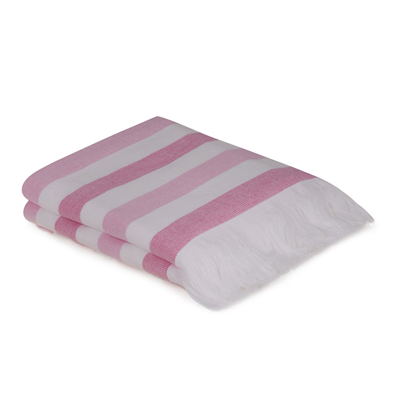 2 pièces essuie-mains de même taille, Rose / blanc