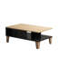 Modern Coffee Table, Oak & Marble Finish, 35.4 x 13.9 x 21.3 inches | 100% Melamine Coated Particle Board, Thickness: 0.7 inches | Stylish & Durable Design for Living Room, Elegant Novelty Concept-1199961182