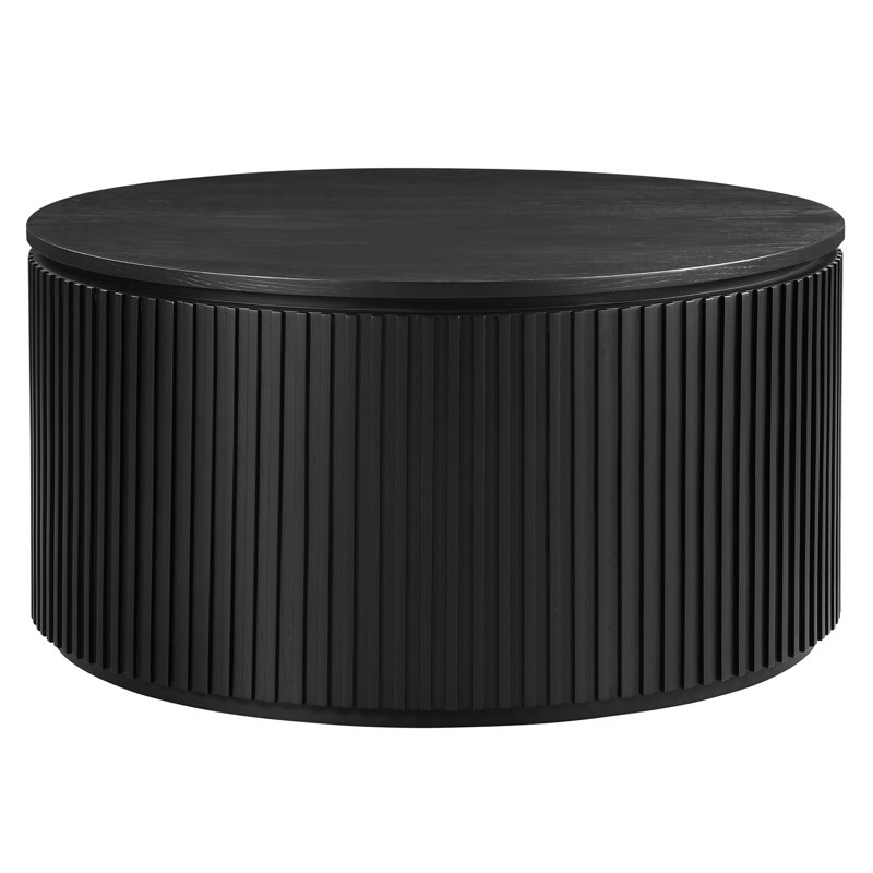 Table basse à roulettes Fiammetta, Plateau noir / base noire