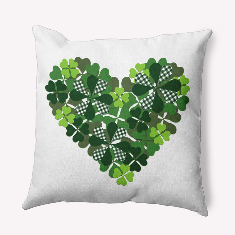 Coussin intérieur / extérieur Lucky Heart, H 20 po x l 20 po, Carrée