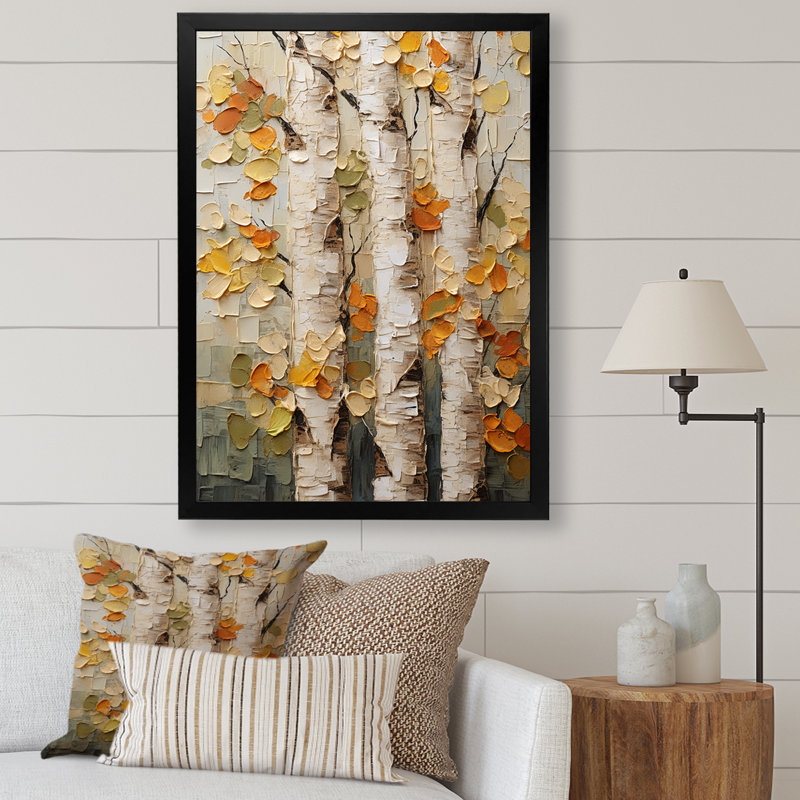 Arbre de minimalisme américain Basswood I - arbre, art mural, H 20 po x l 12 po x P 1 po, Cadre simple noir