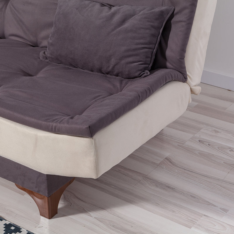 Cropsey 74.8" Armless Sleeper, Anthracite/Cream Polyester