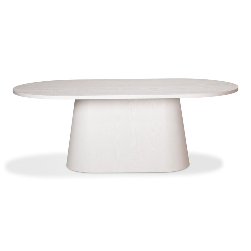 Table de salle à manger Moscow Mule en placage de chêne blanc mat, Manufactured Wood, Manufactured Wood